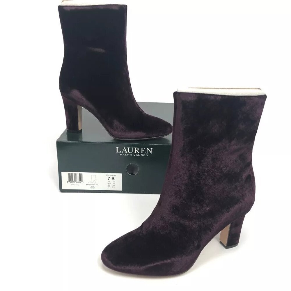 Lauren Ralph Lauren Womens Bridget Booties Port Velvet Marron 7M